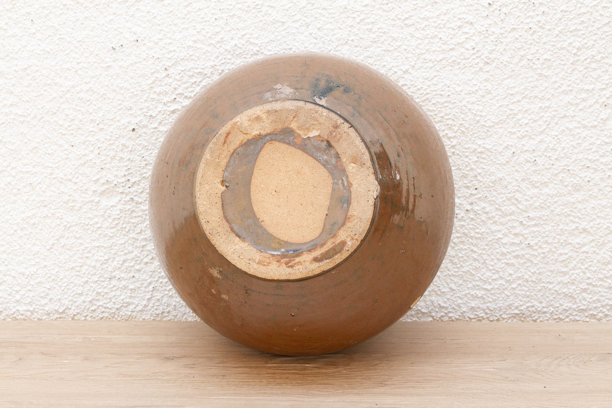 Vintage Martaban Brown Glazed Stoneware Pot
