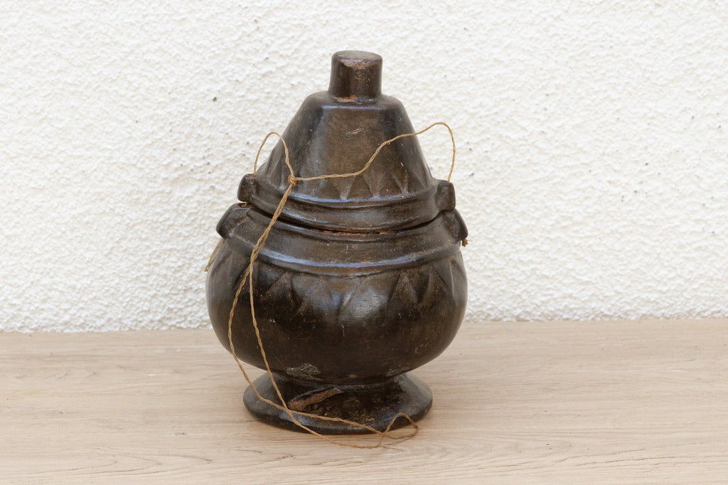 Antique Southeast Asia Carved Wood Vessel