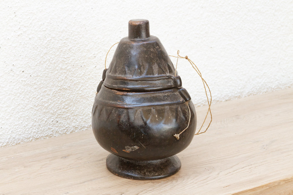 Antique Southeast Asia Carved Wood Vessel