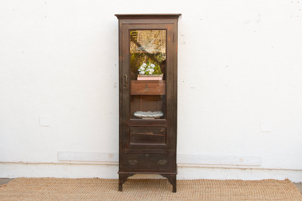 19th Century Handsome Colonial Vitrine Cabinet