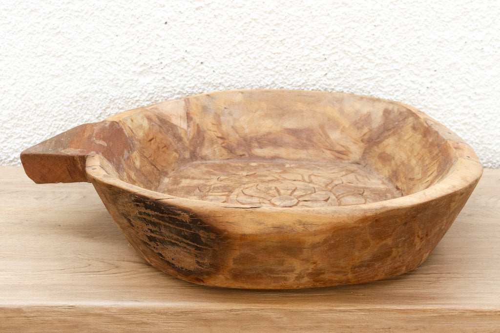 Primitive Carved Wood Swat Valley Bowl