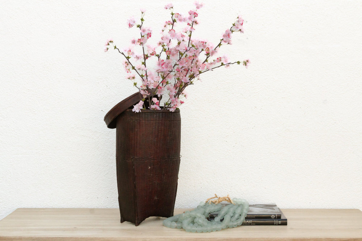 Early 20th Century Finely Woven Lidded Basket