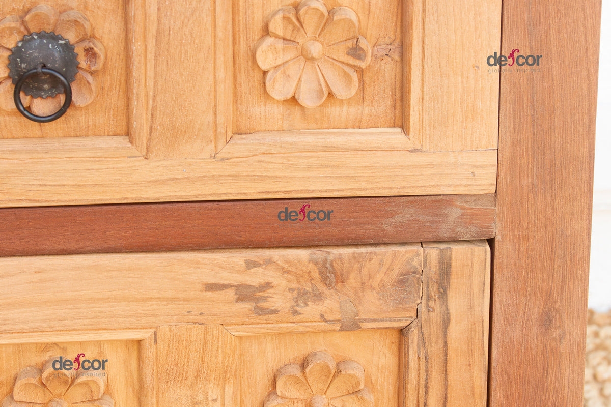 Set of 2, Haveli Lotus Flower Bedside Cabinets