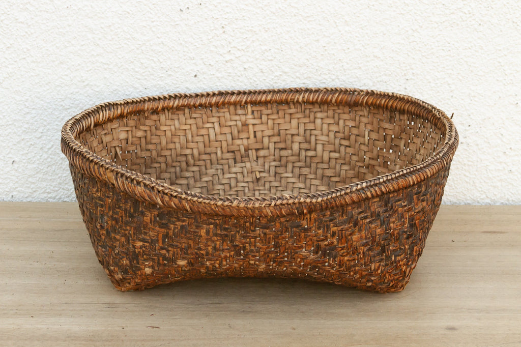 Large Antique Southeast Asian Vegetable Basket