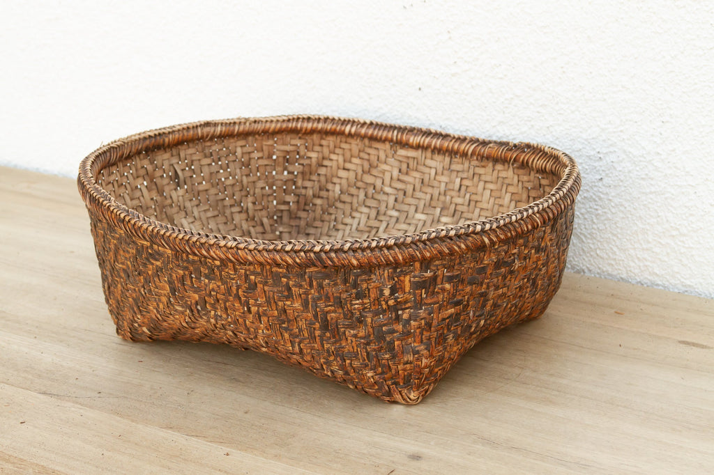 Large Antique Southeast Asian Vegetable Basket