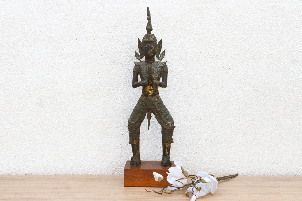 Golden Guardian, Antique Bronze Thai Statue