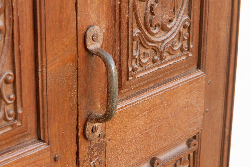 19th Century Carved Medallion Slim Cabinet