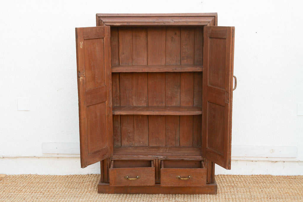 19th Century Carved Medallion Slim Cabinet