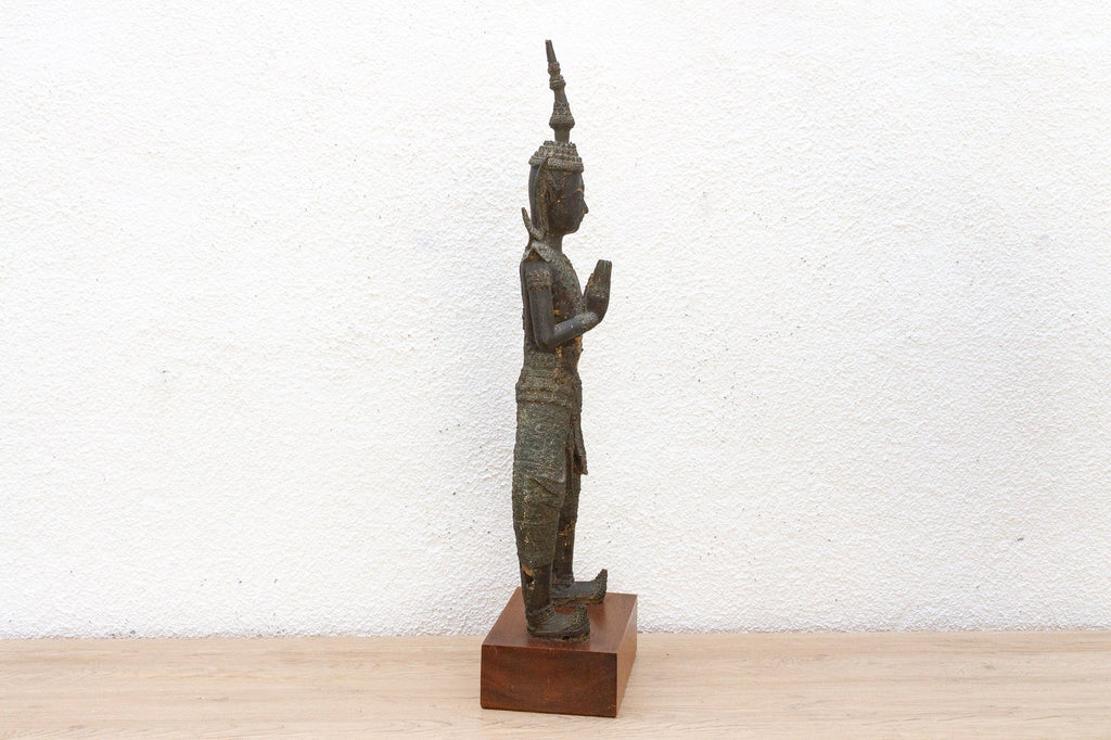 Golden Guardian, Antique Bronze Thai Statue