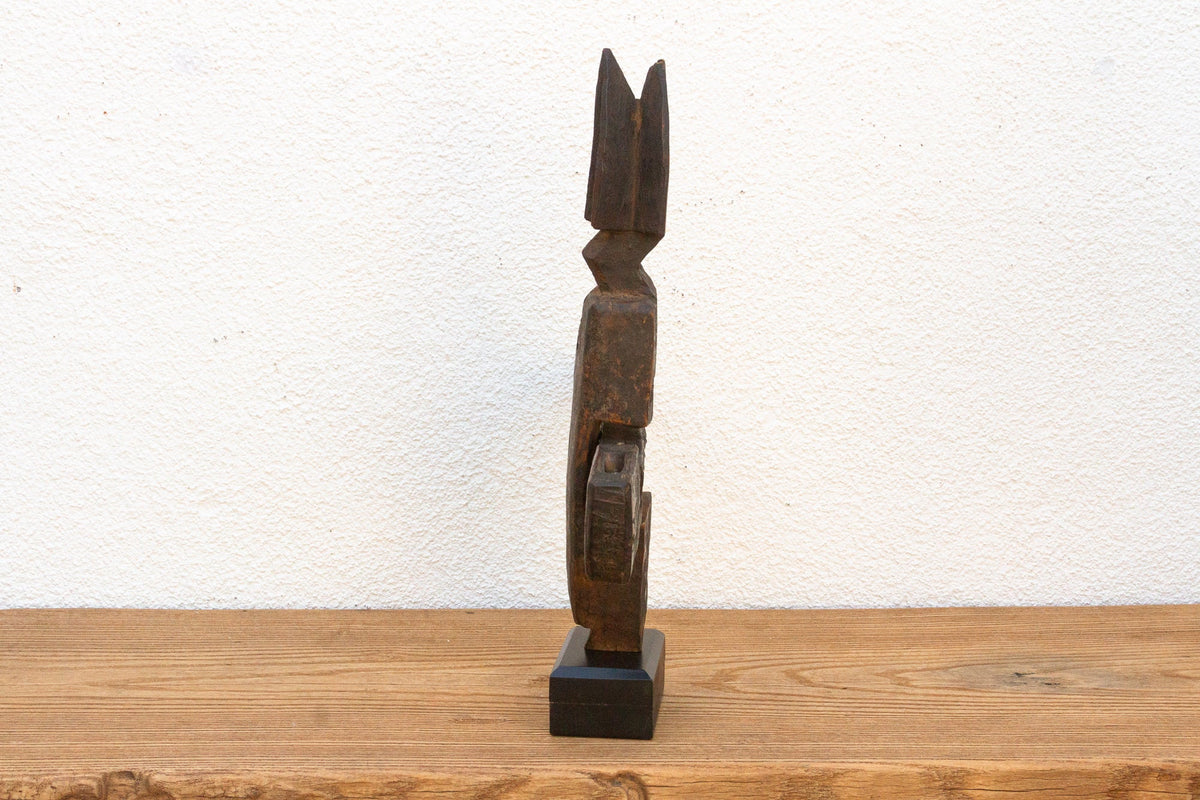 Dark Brown African Carved Handle