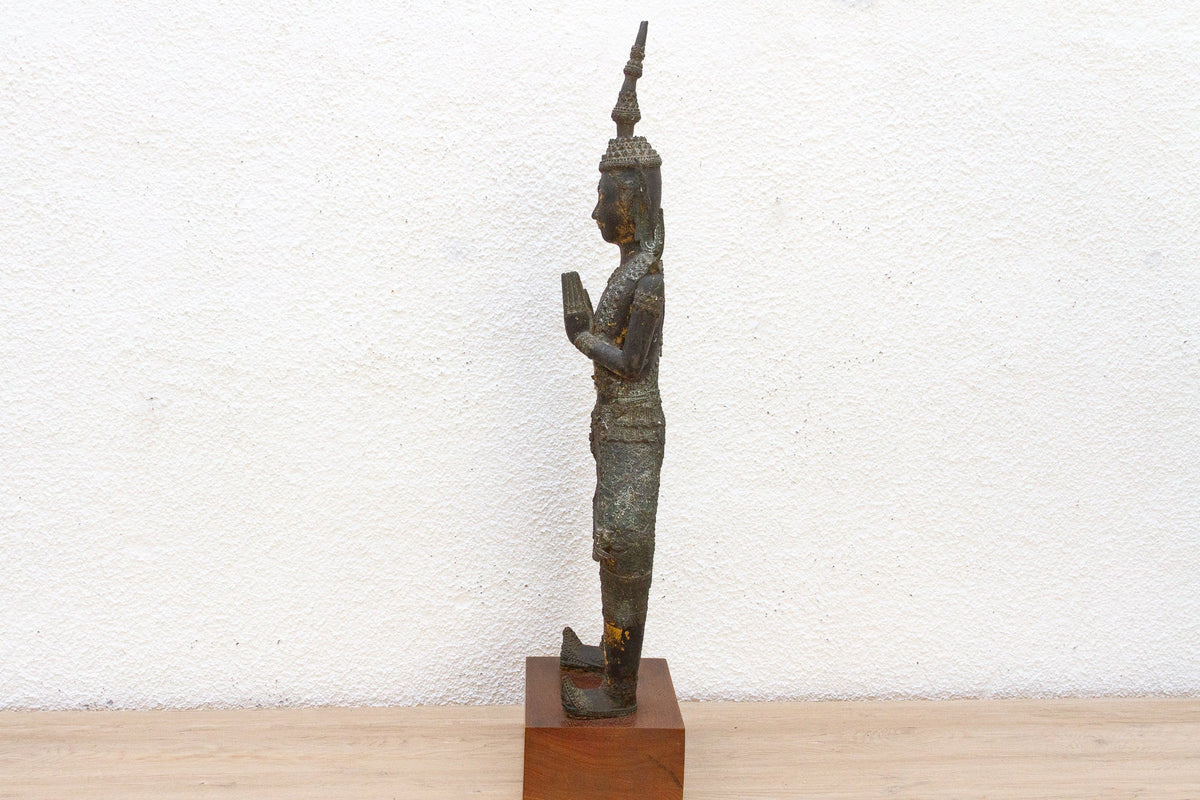 Golden Guardian, Antique Bronze Thai Statue
