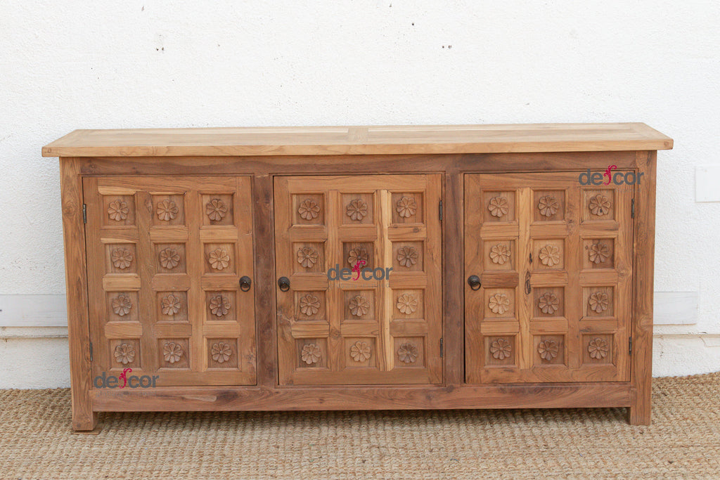 Reclaimed Teak Lotus Flower Sideboard