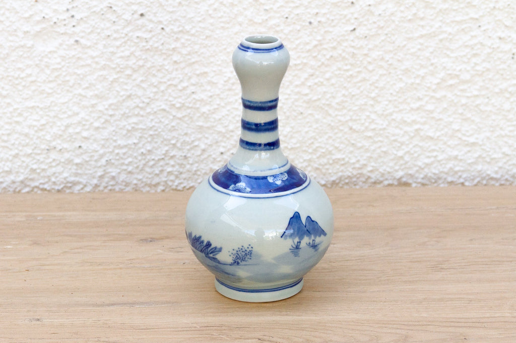 Elegant Antique Blue & White Porcelain Vase