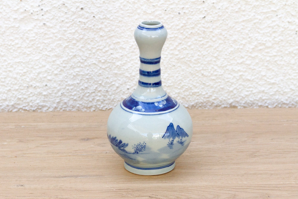 Elegant Antique Blue & White Porcelain Vase