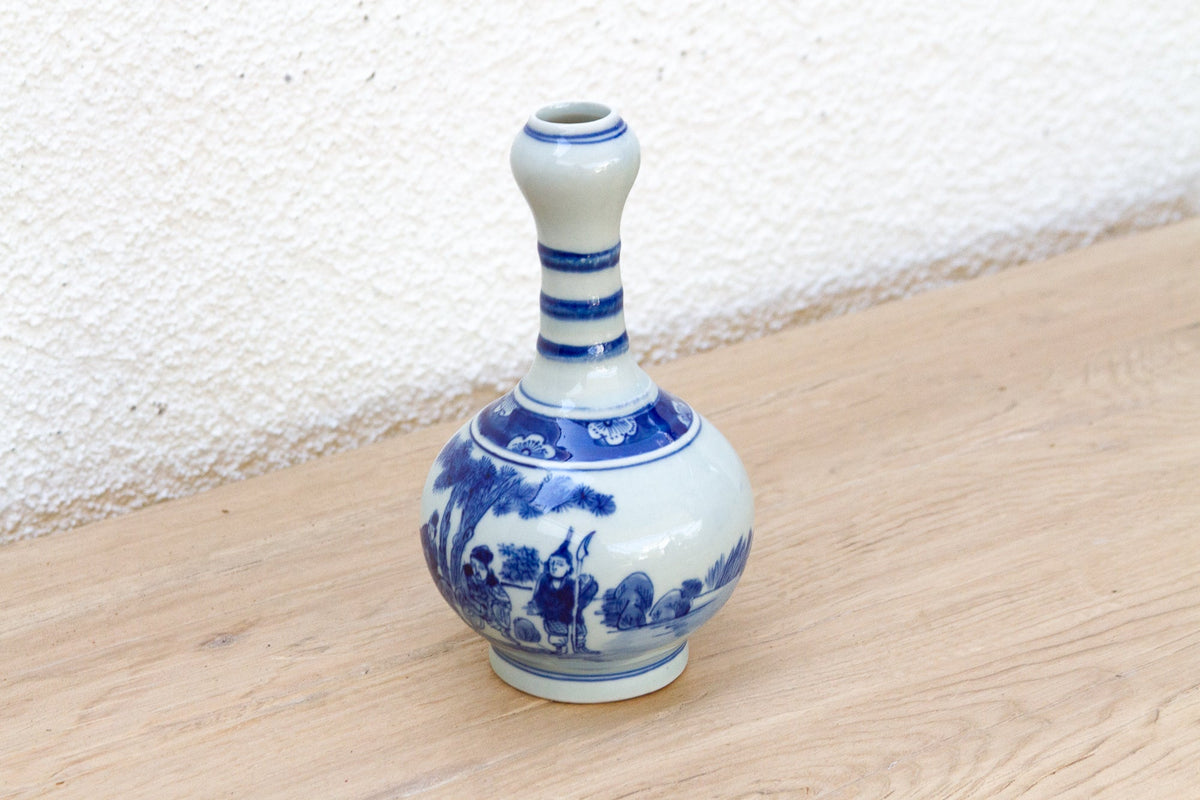 Elegant Antique Blue & White Porcelain Vase