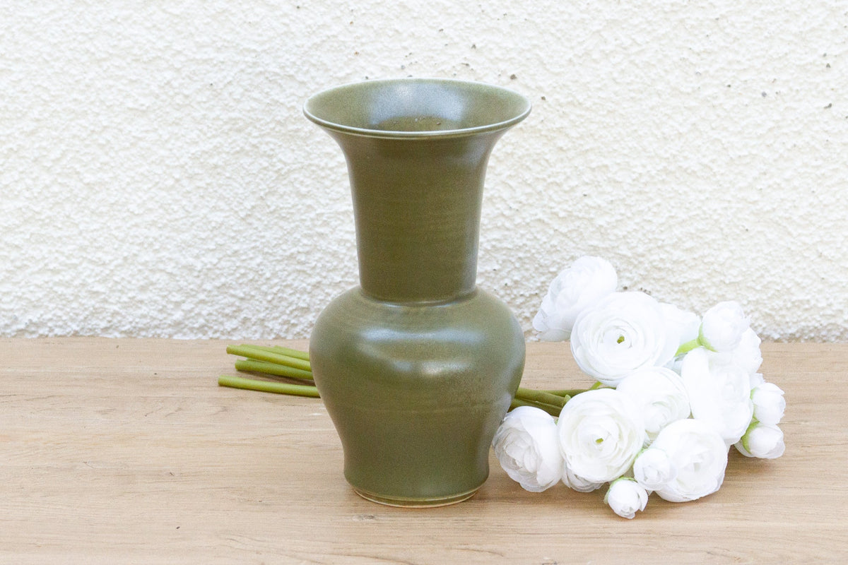 Petite Olive Green Glazed Vase
