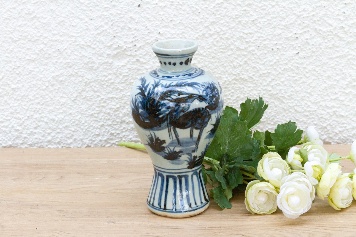 Rich Cobalt Blue & White Porcelain Vase
