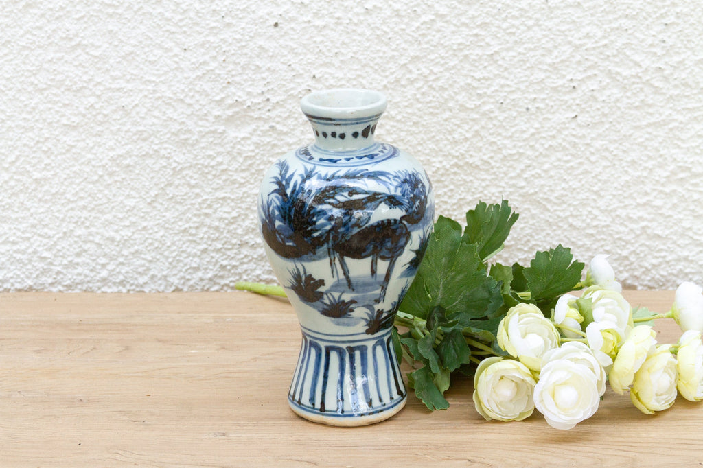 Rich Cobalt Blue & White Porcelain Vase