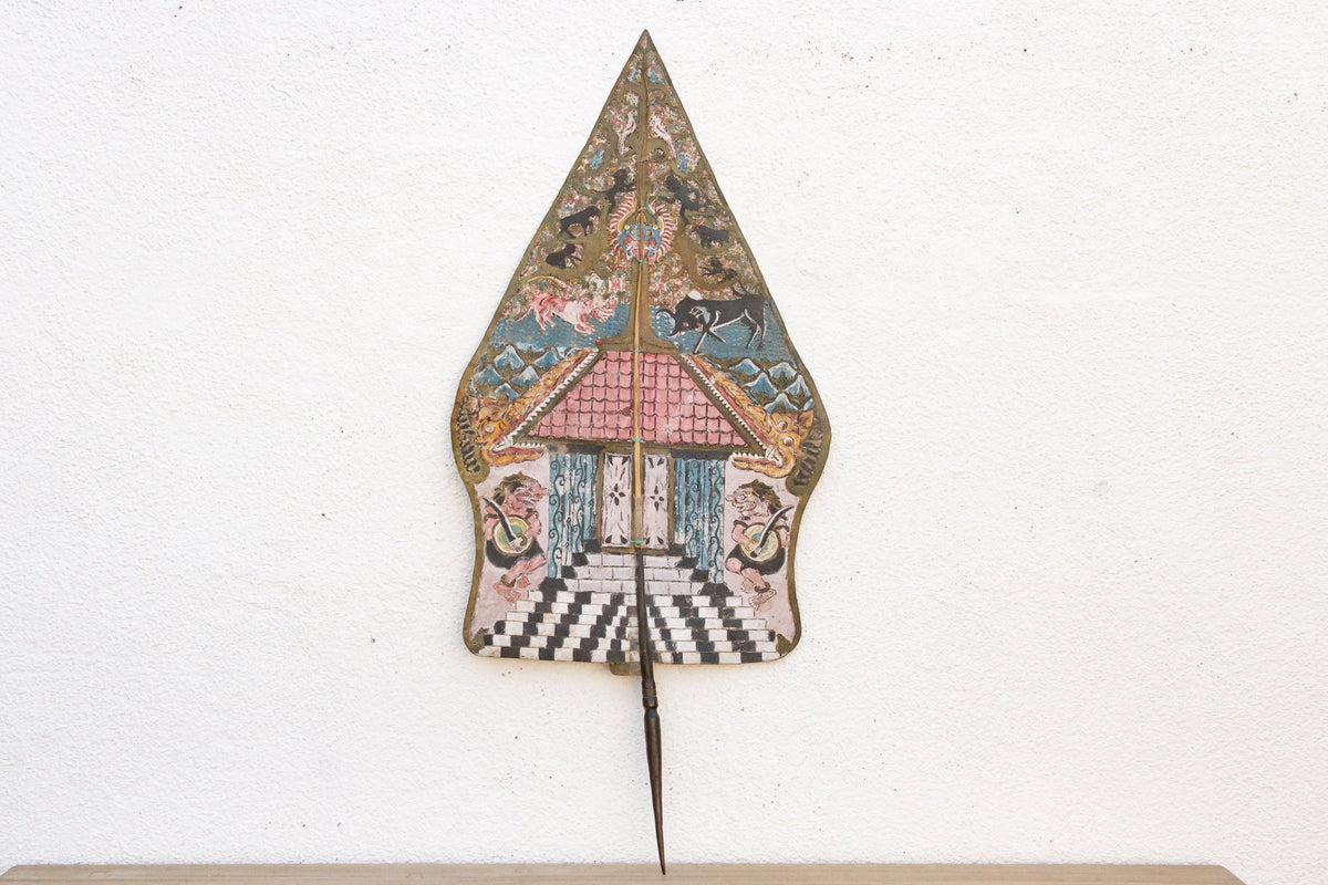 Collectible Hand-Painted Leather Marionette Scene