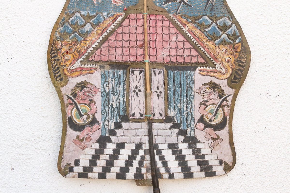 Collectible Hand-Painted Leather Marionette Scene