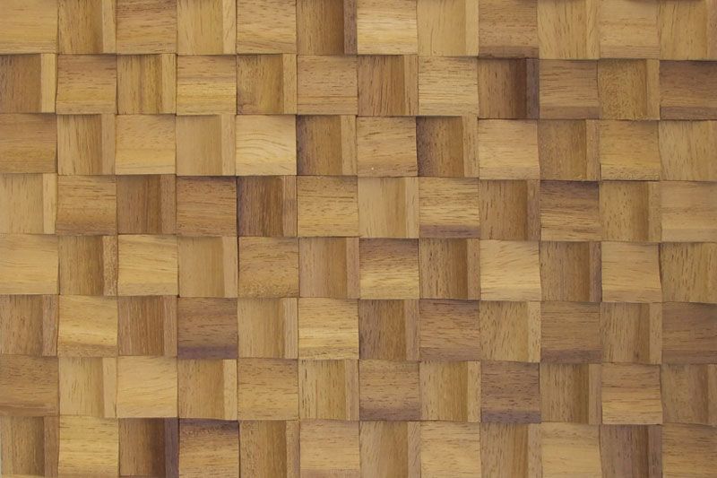 Iroko Infinity Mesh-mounted Wood Mosaic Wall Tile - Livfloors Collection