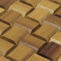Iroko Pyramid Mesh-mounted Wood Mosaic Wall Tile - Livfloors Collection