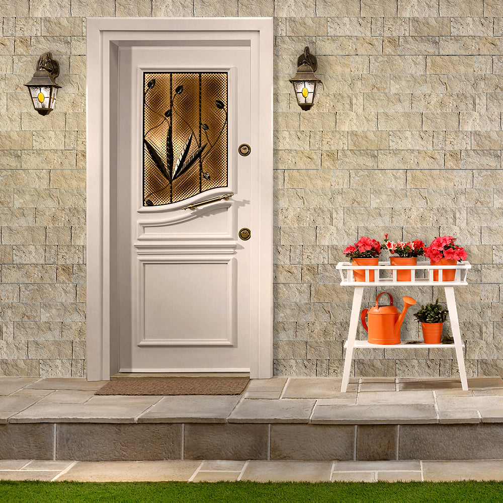Ivory Light 6"xFree Length Split-face Natural Travertine Wall Tile - Livfloors Collection