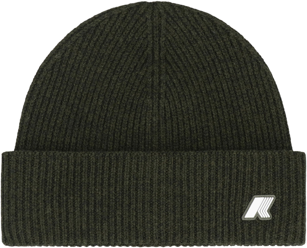 K-WAY Wool Knit Beanie with Turned-Up Brim - Sizes XS-S, M-L, XL-2XL