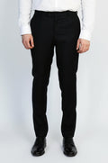 Black Classic  Solid Fabric Trousers – Wessi
