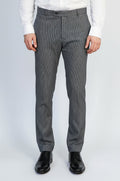 Black & Grey Micro-Patterned Fabric Trousers – Wessi