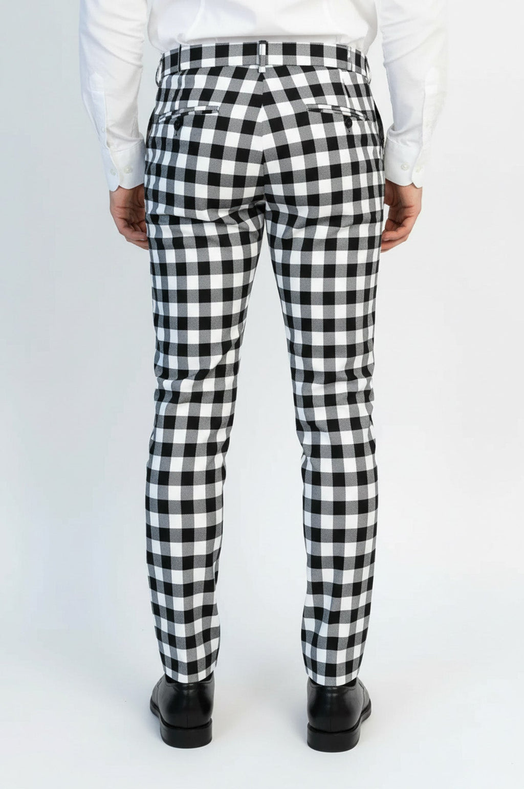 Slim Fit Checked Black Men Pants - Wessi