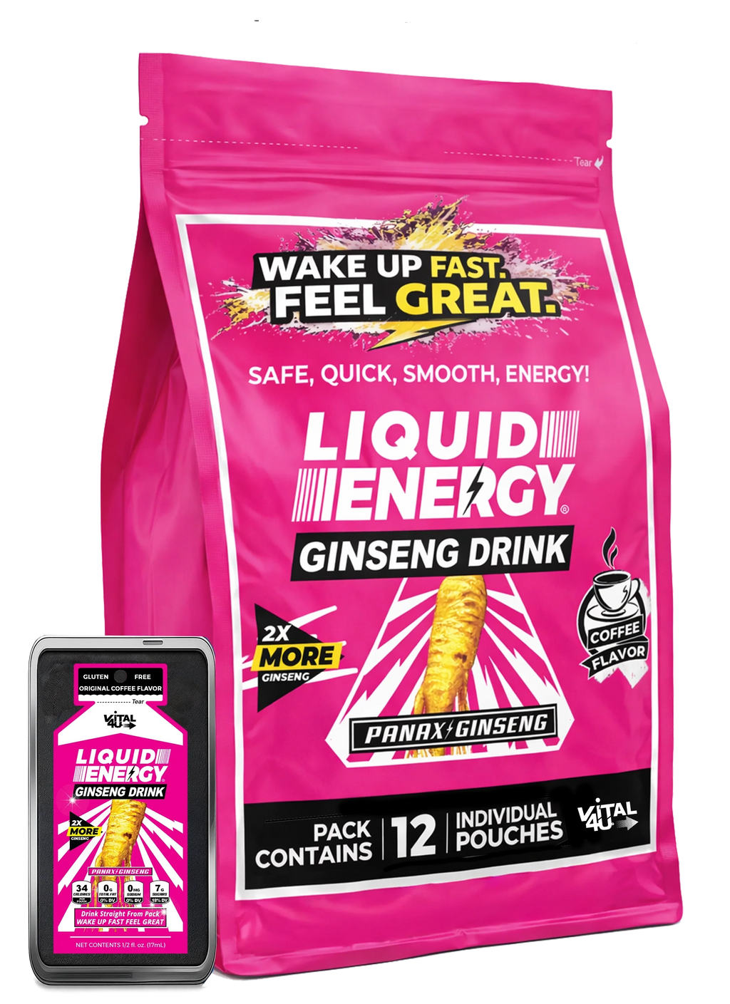 Liquid Energy Ginseng Drink Original Coffee