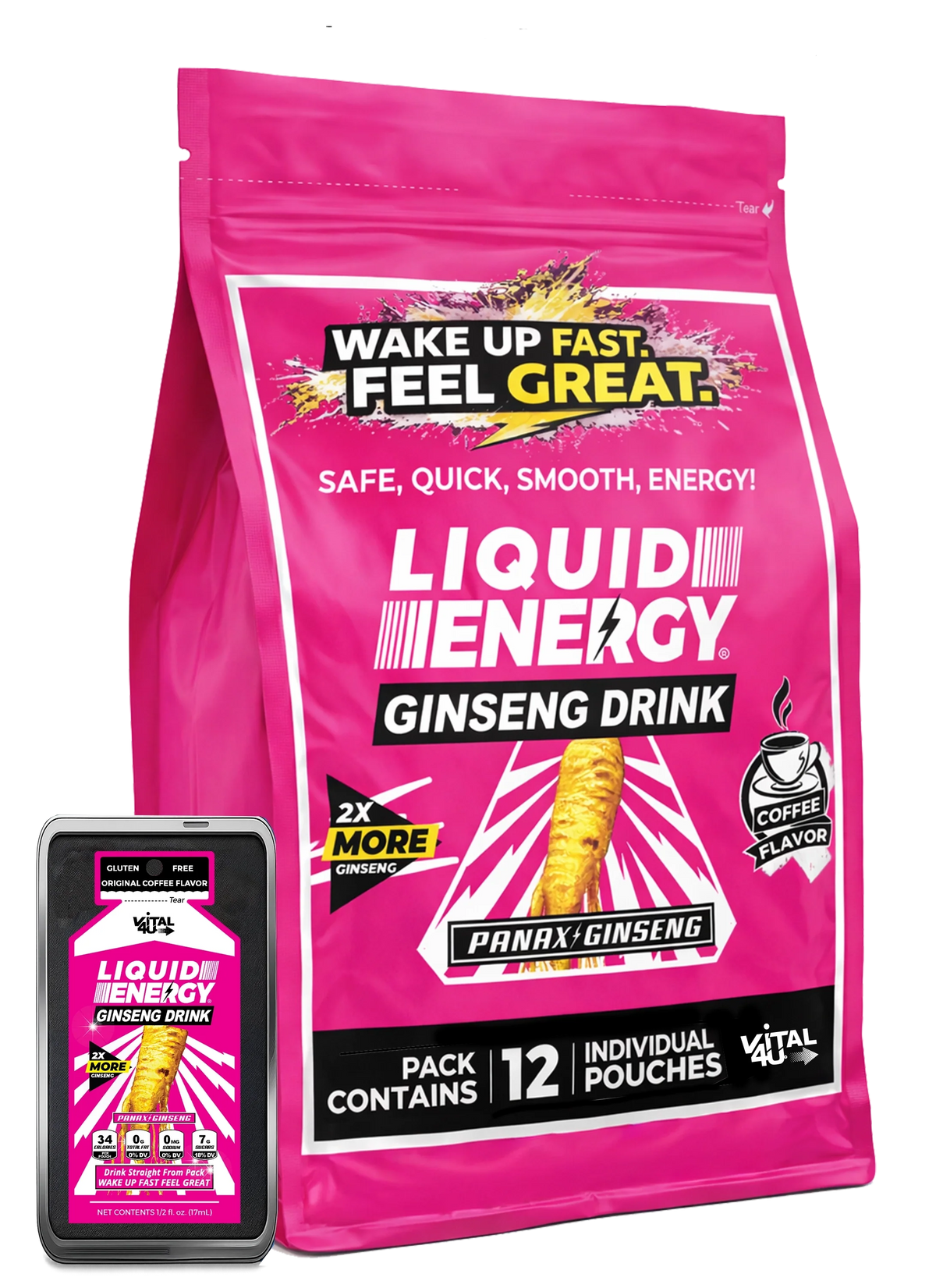 Liquid Energy Ginseng Drink Original Coffee