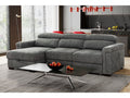Lucious Gray Double Slider Power Sectional Sofa w/ Storage RAF Chaise