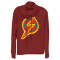Junior's Marvel Decorative Symbol Cowl Neck