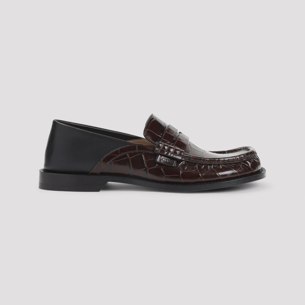 LOEWE Campo Flap Back Calfskin Loafers for Men