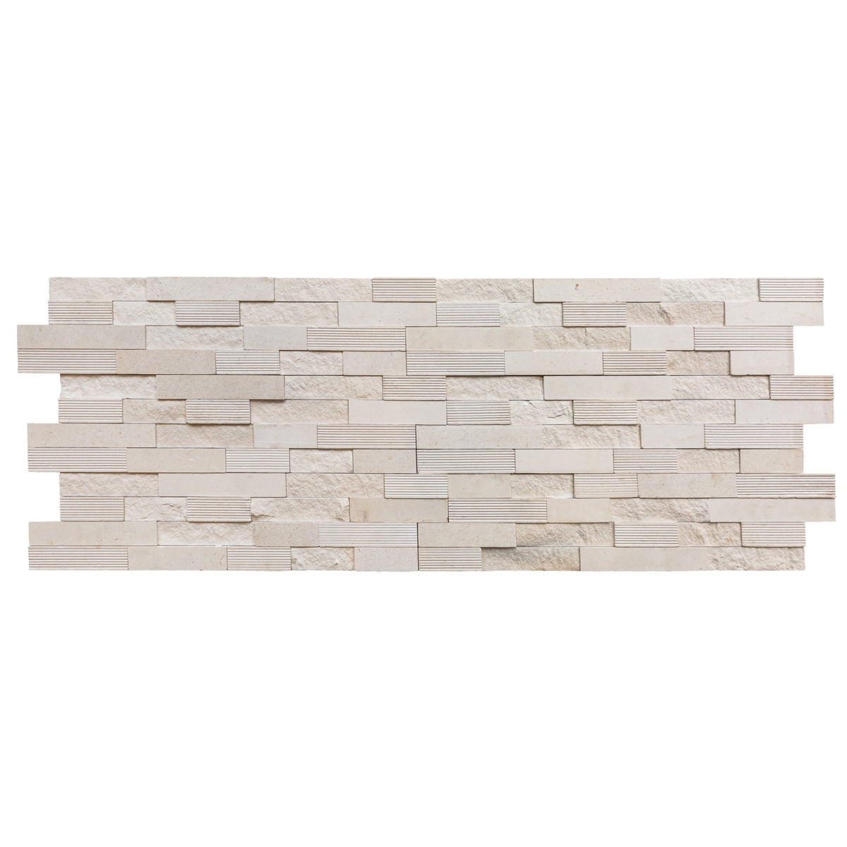 Mayra White Ledger Multi-surface 3D Panel 6"x24" Marble Wall Tile - Full Truckload