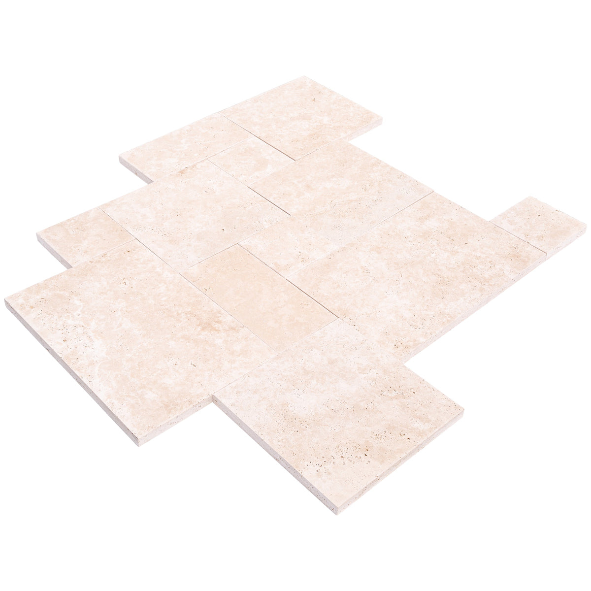 Miletos Ivory Travertine Pattern Tumbled Pavers - Full Truckload