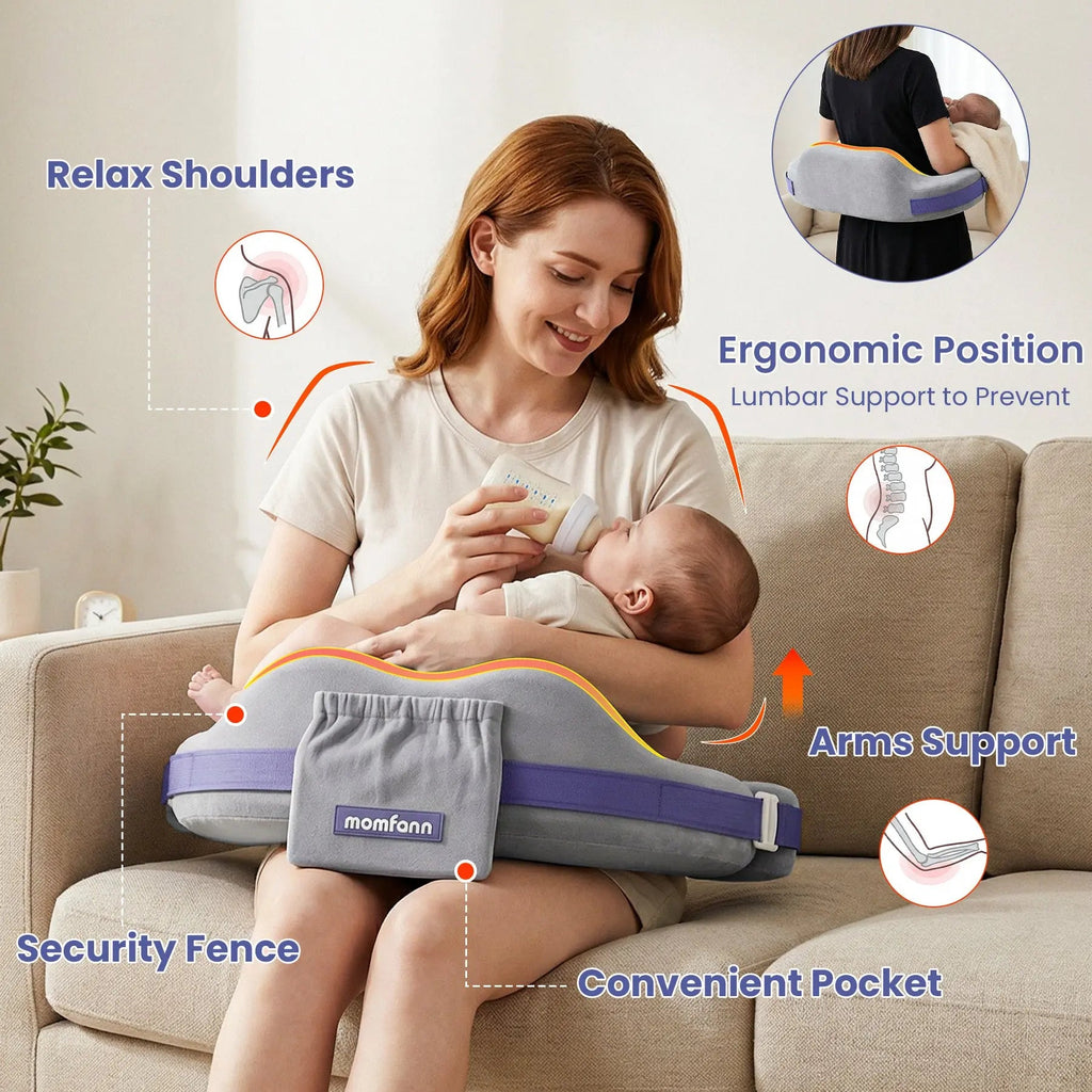 Momfann Memory Foam Nursing Pillow with Safety Guard