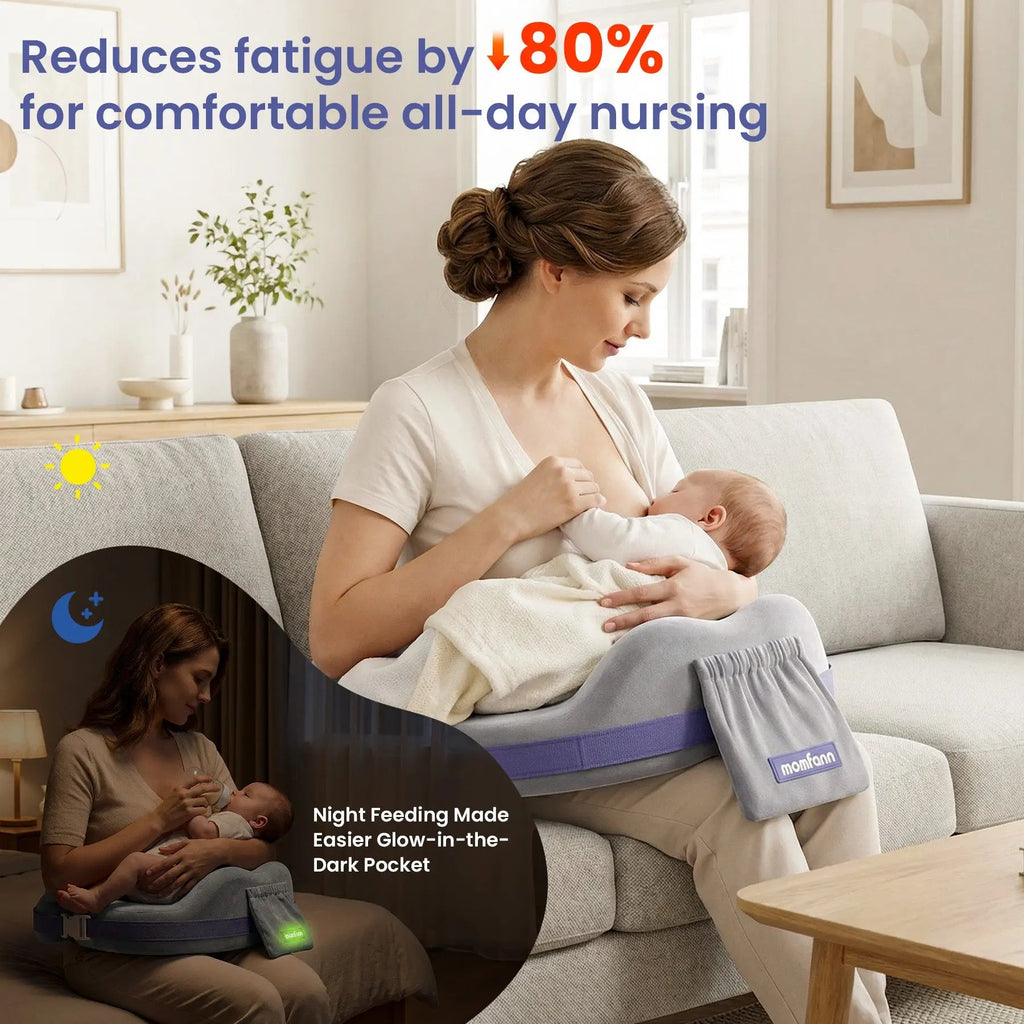 Momfann Memory Foam Nursing Pillow with Safety Guard