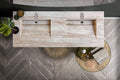 Troia Light Travertine Vein-cut Double Sink Above Vanity Bathroom Sink