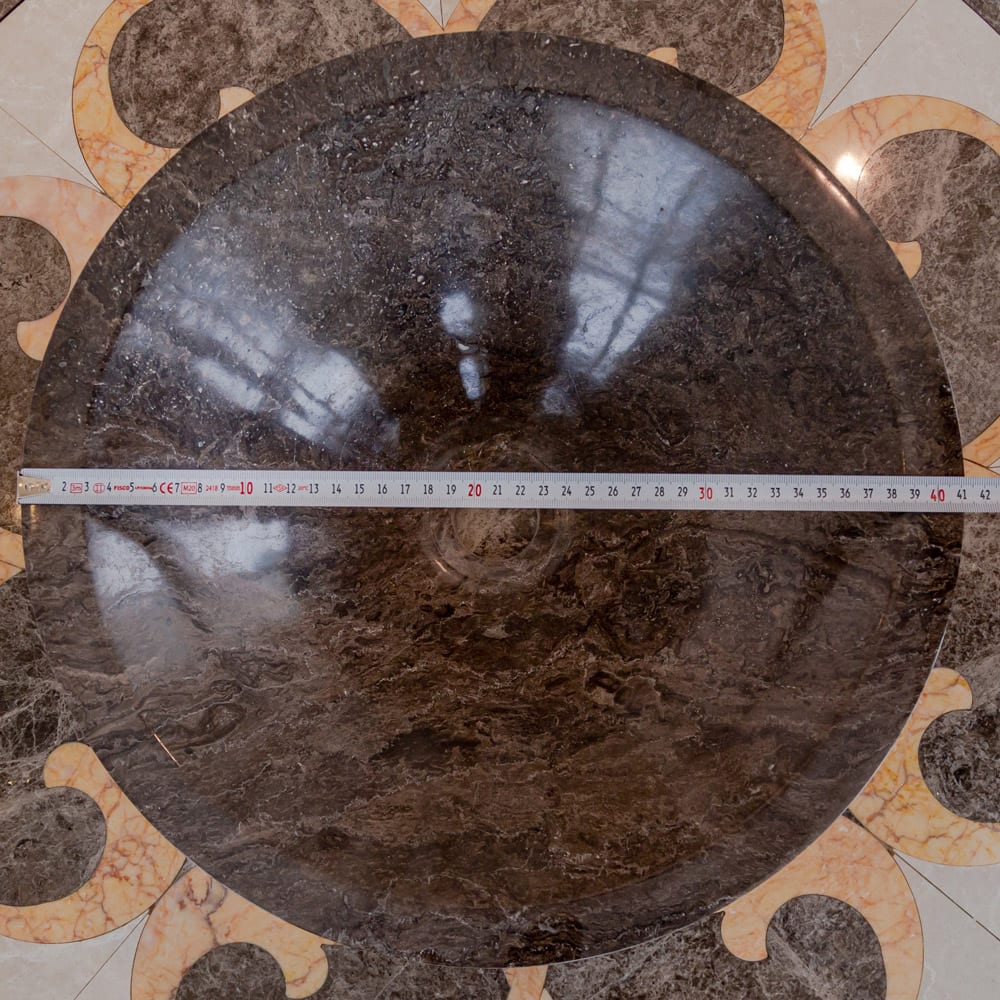 Narcist Brown Marble V-Shape Tapered Sink Polished (D)16" (H)6"