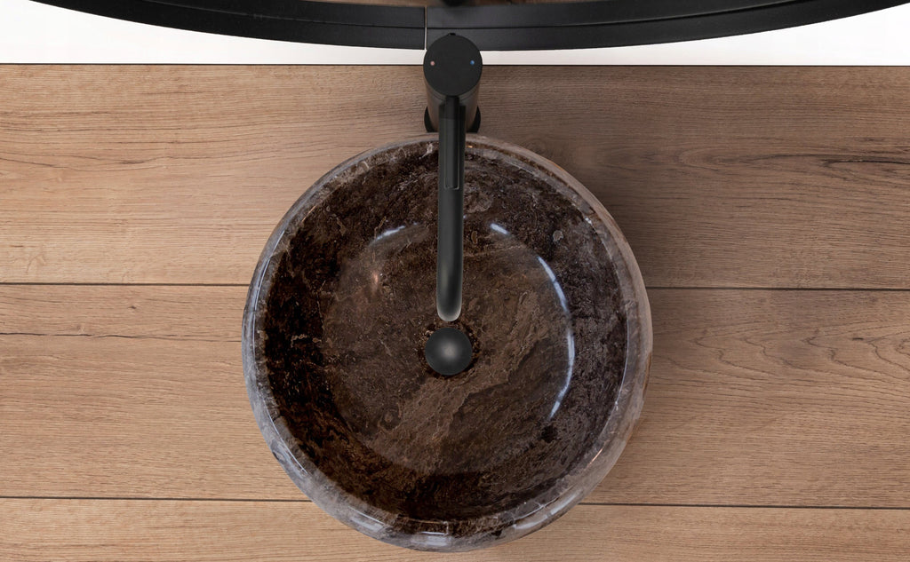 Narcist Brown Marble Vessel Sink High-Gloss Polished