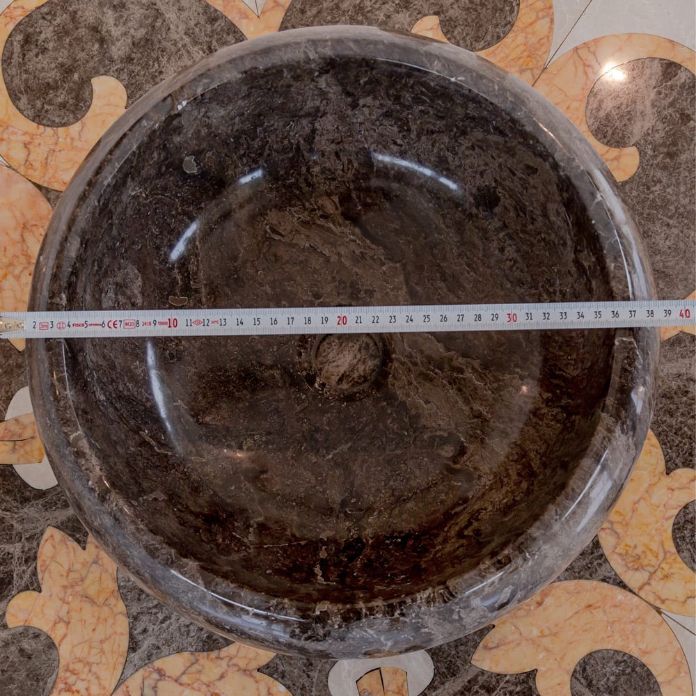 Narcist Brown Marble Vessel Sink High-Gloss Polished