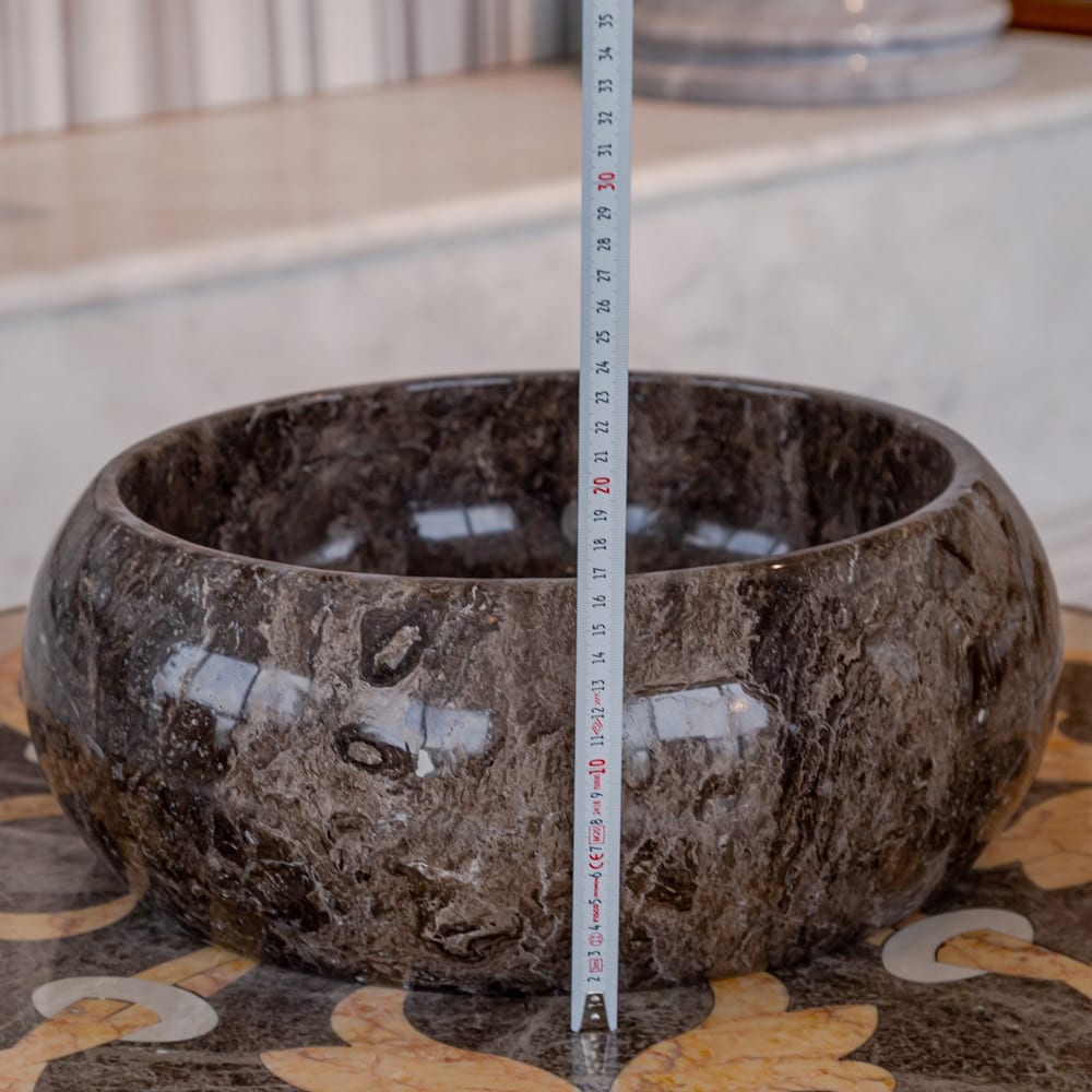 Narcist Brown Marble Vessel Sink High-Gloss Polished