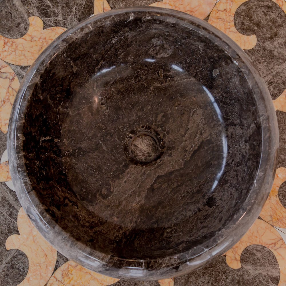Narcist Brown Marble Vessel Sink High-Gloss Polished