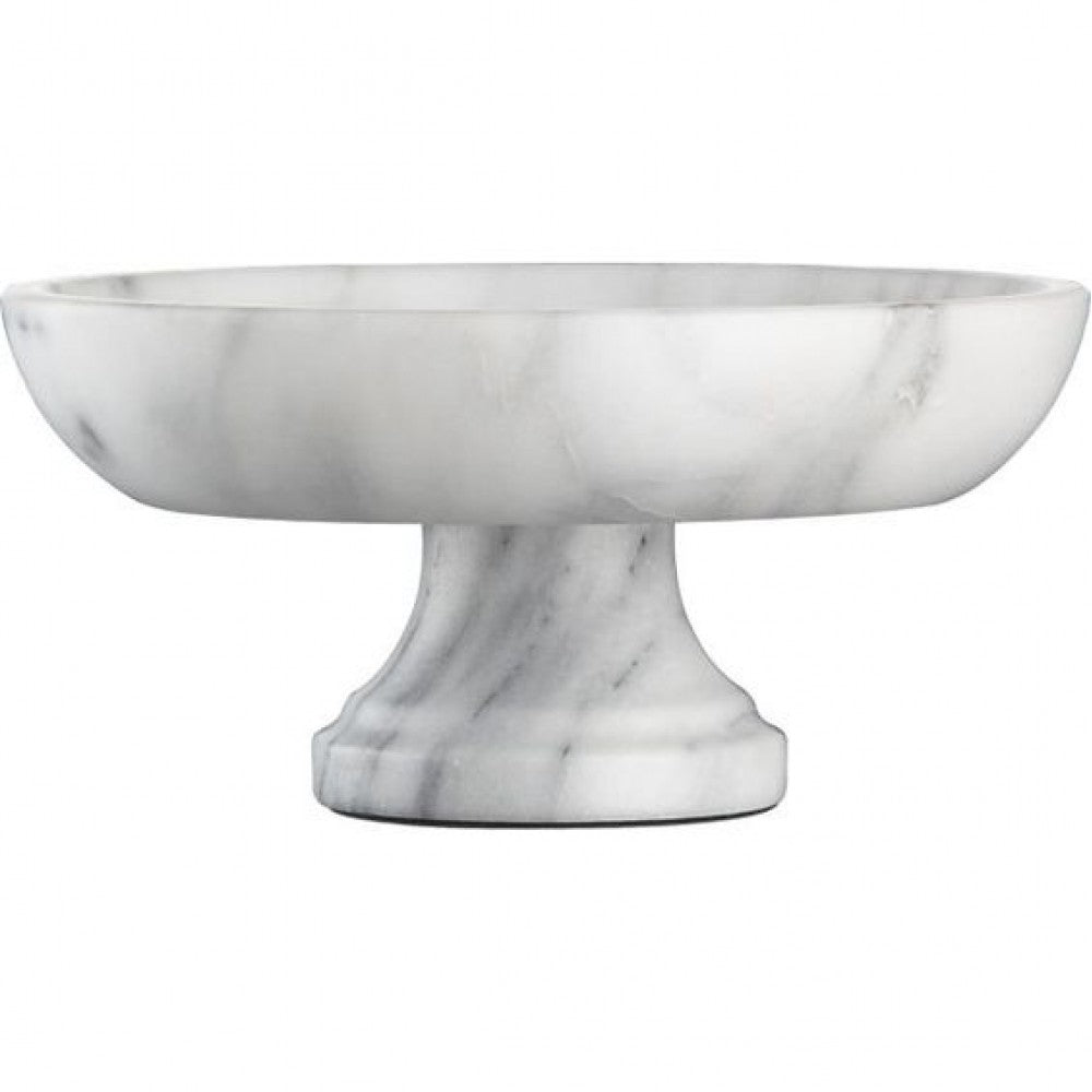 New York White Marble Fruit/Salad Decorative Bowl Semi-Polished