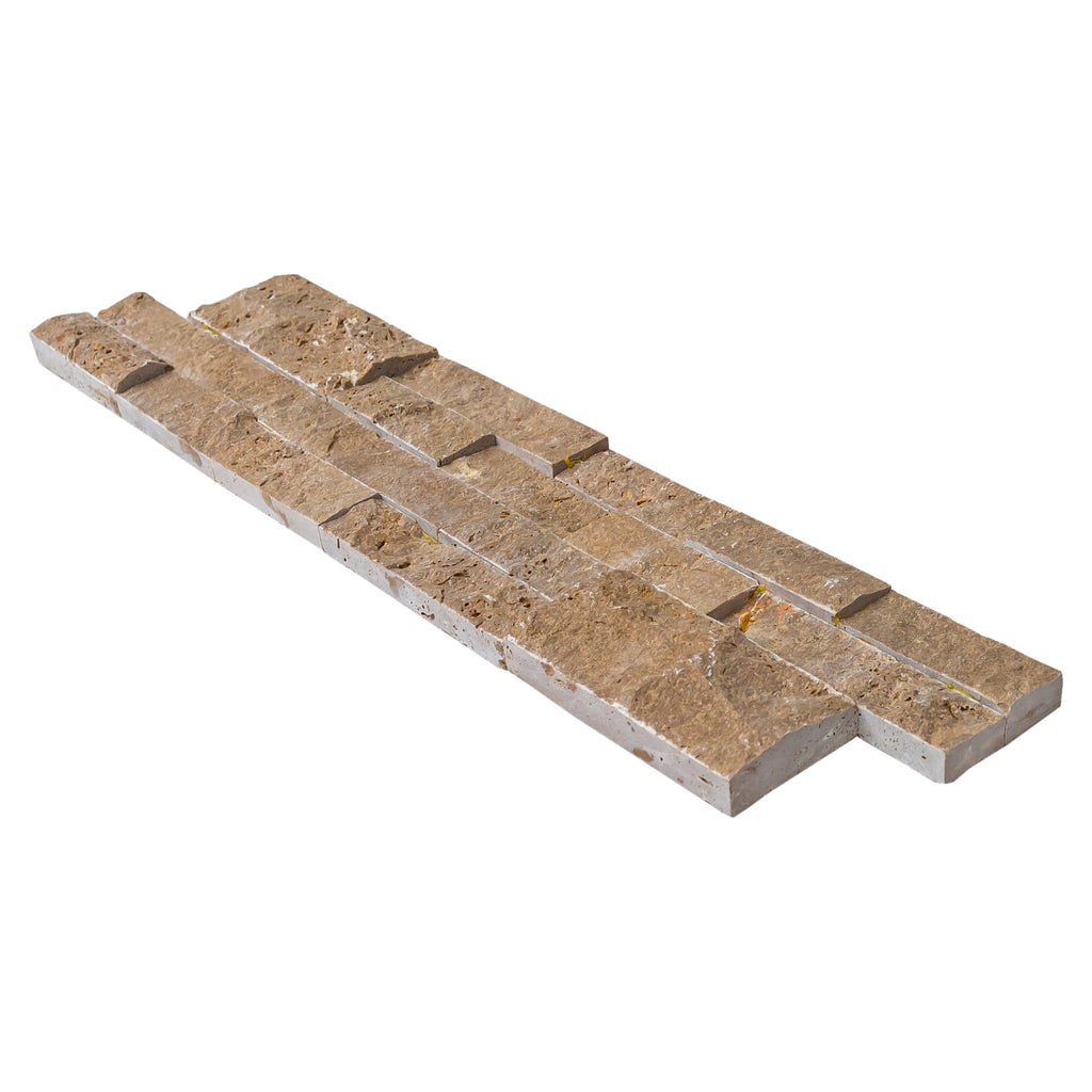 Noce Brown Ledger 3D Panel 6"x24" Natural Marble Wall Tile - Full Truckload