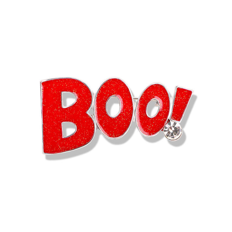 Halloween Cartoon Pumpkin Head Broom Brooch