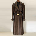 Women's Jacquard Jacket Maze Pattern Long Trench